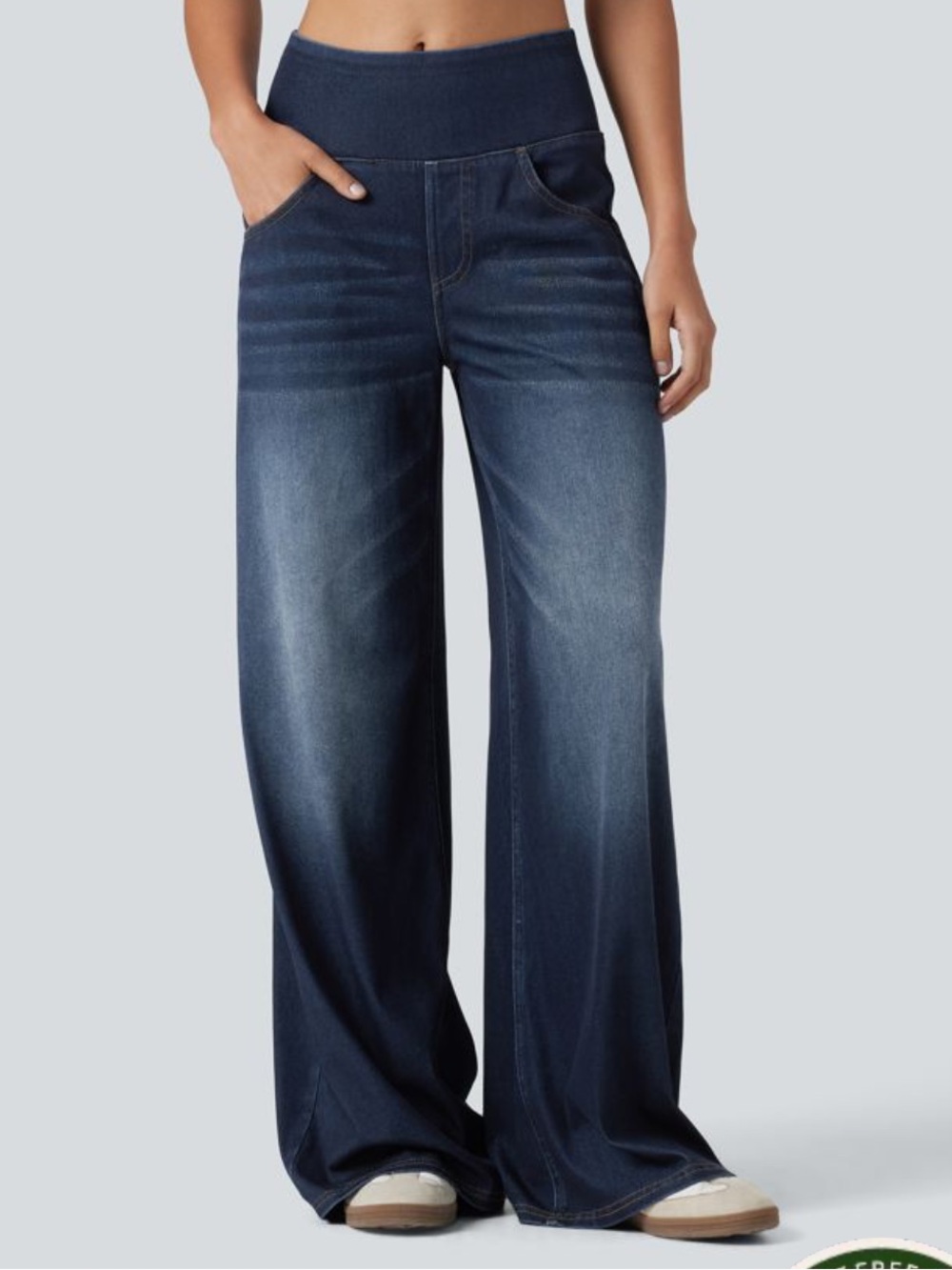 HALARA Dark Blue Straight-Leg Jeans